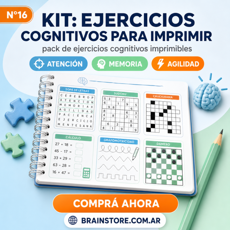 N16: Pack de estimulación cognitiva: Sudokus, crucigramas y más