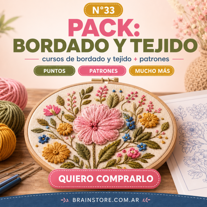 N33: Cursos de bordado y tejido con 5.000+ patrones