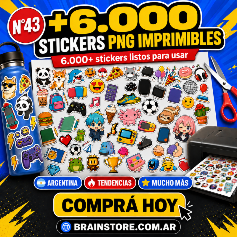 N43: Mega pack de 6.000+ stickers y calcomanías imprimibles