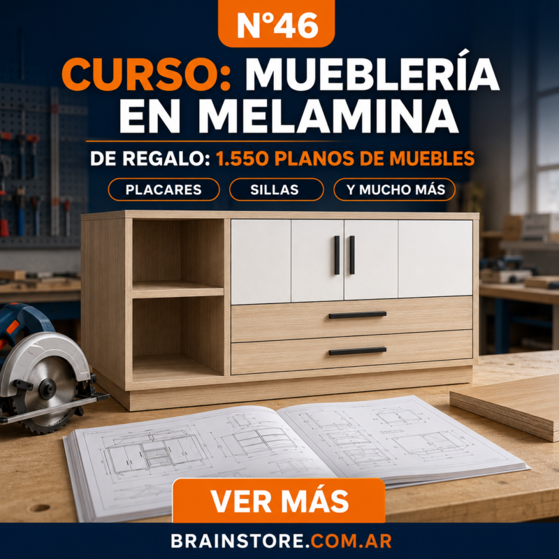 N46: Pack de mueblería en melamina + 1.550 planos