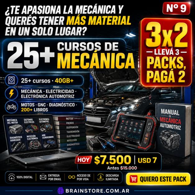 N9: Mega pack de 25+ cursos de mecánica (40GB+)
