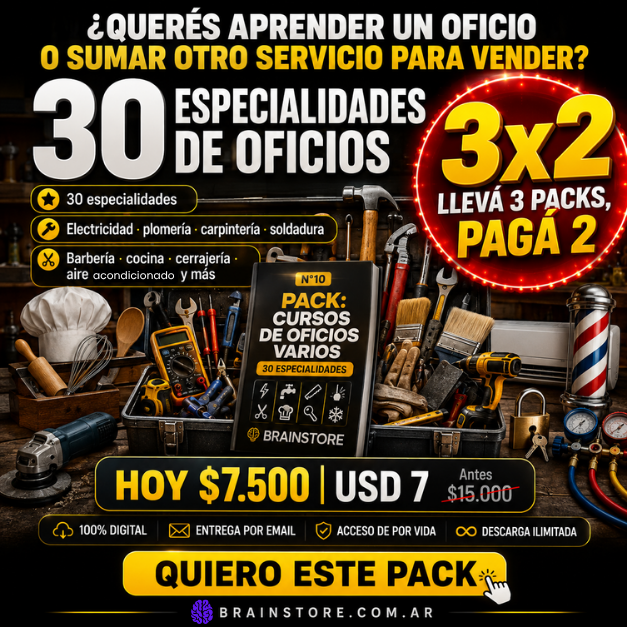 N10: Pack de cursos de oficios varios (30 especialidades)