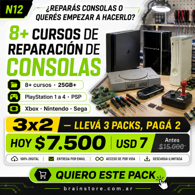 N12: 8+ Cursos de reparación de consolas (25GB+)
