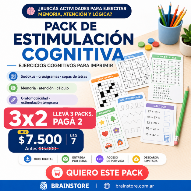 N16: Pack de estimulación cognitiva: Sudokus, crucigramas y más