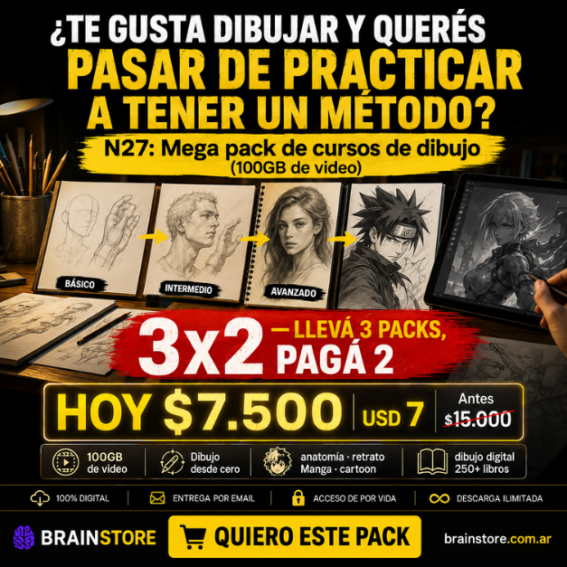 N27: Mega pack de cursos de dibujo (100GB de video)