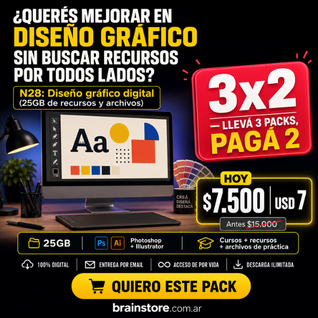 N28: Diseño gráfico digital: 25GB de recursos y archivos