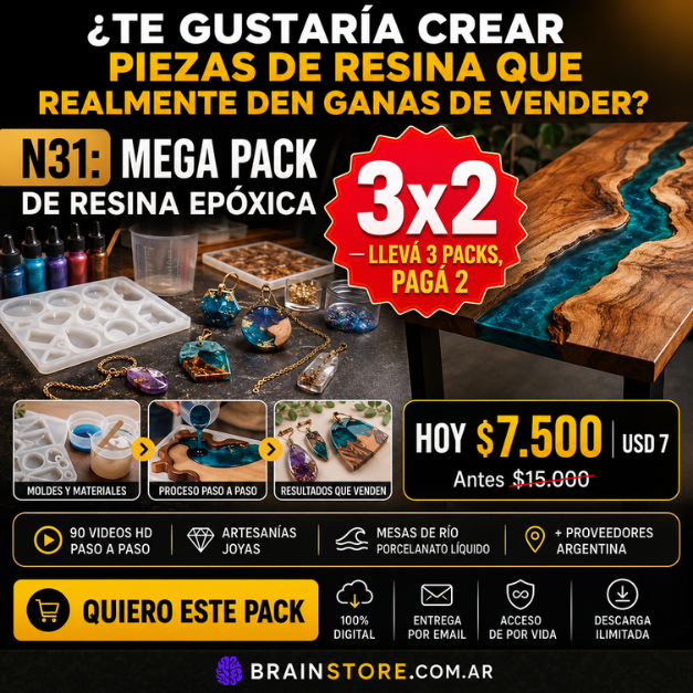 N31: Mega pack de resina epóxica: Cursos en video y PDF