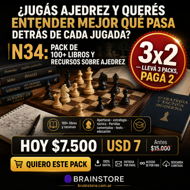 N34: Pack de 100+ libros y recursos sobre ajedrez
