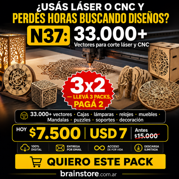 N37: 33.000+ Vectores para corte láser y CNC