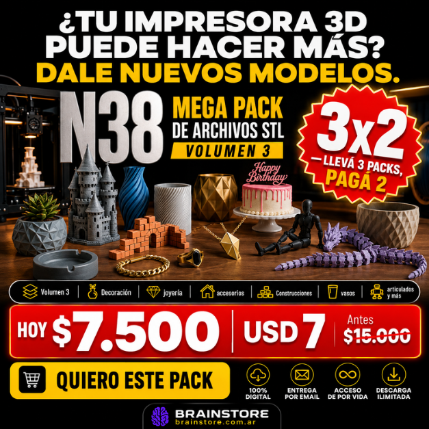 N38: Mega pack de archivos STL VOLUMEN 3