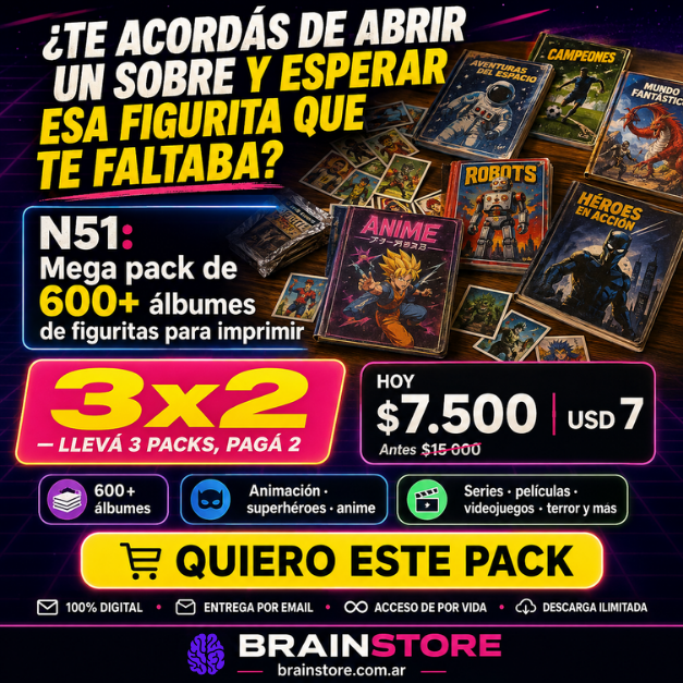 N51: Mega pack de 600+ álbumes de figuritas para imprimir