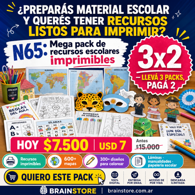 N65: Mega pack de recursos escolares imprimibles
