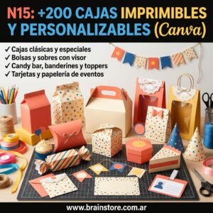 +200 Cajas imprimibles y personalizables (Canva)