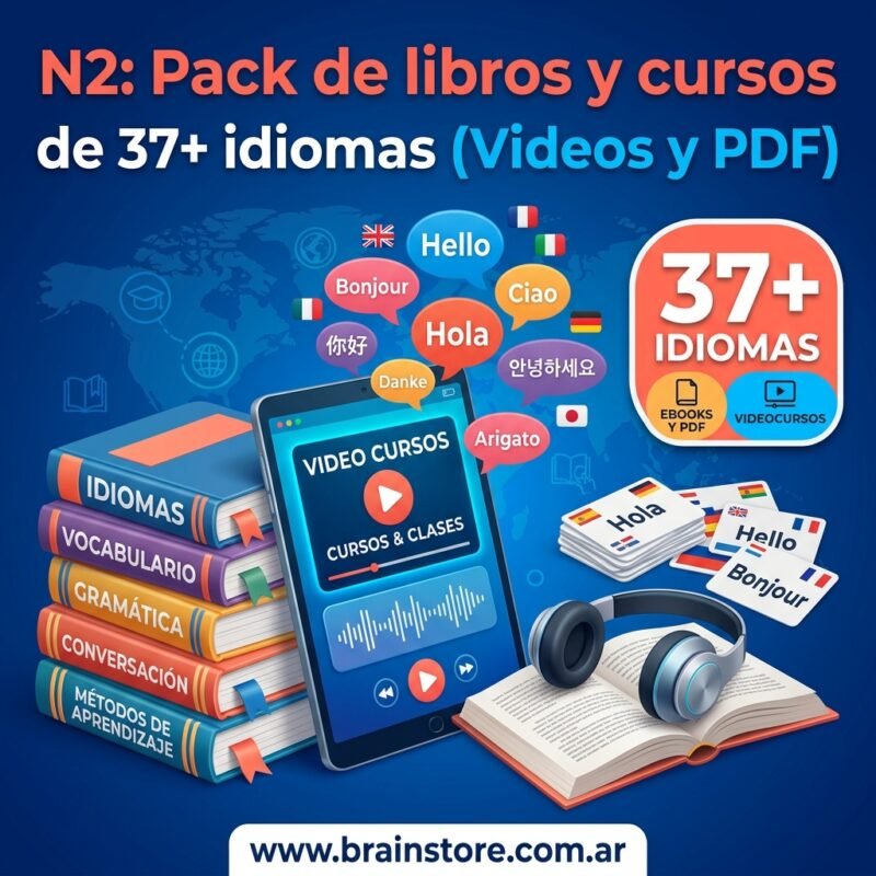 N2: Pack de libros y cursos de 37+ idiomas (Videos y PDF)