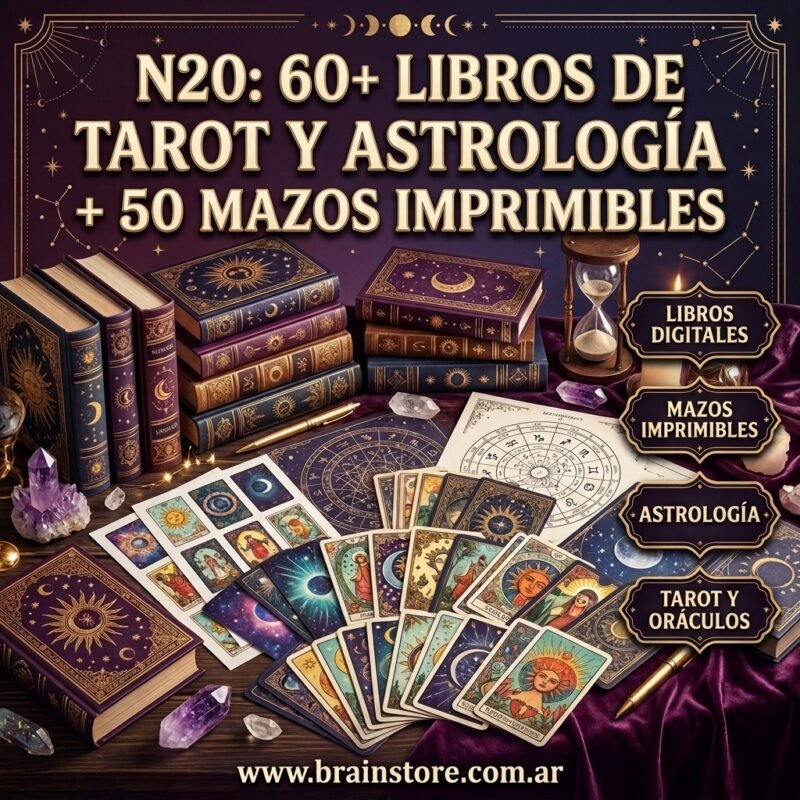 N20: 60+ Libros de tarot y astrología + 50 mazos imprimibles
