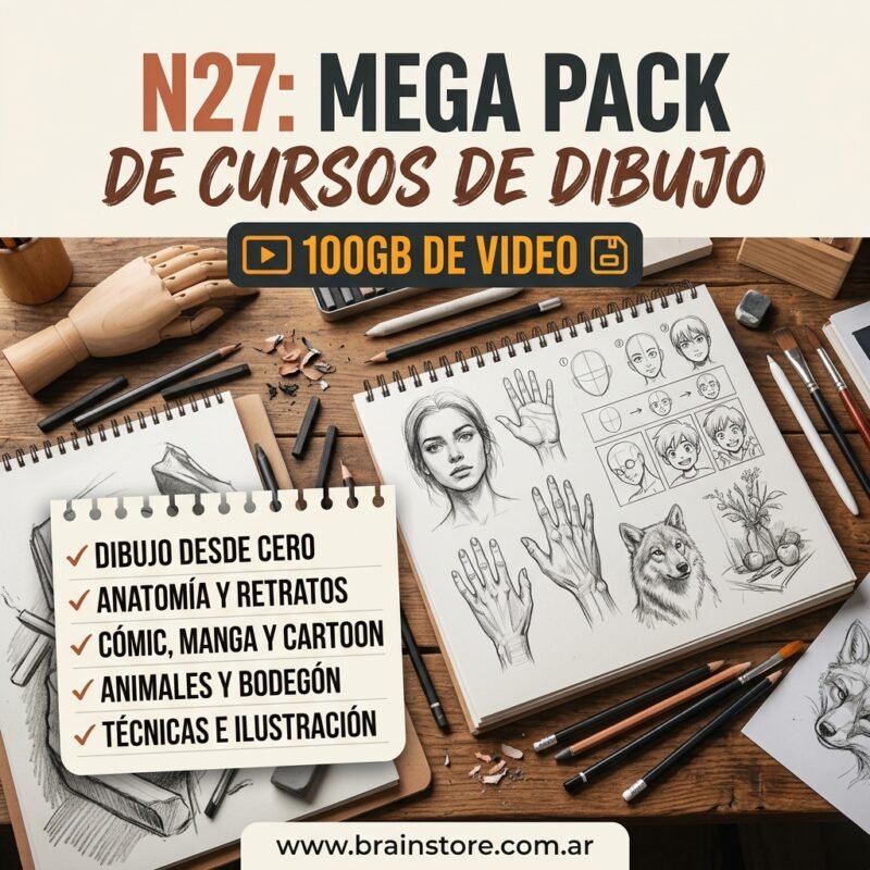N27: Mega pack de cursos de dibujo (100GB de video)