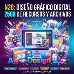 Diseño gráfico digital: 25GB de recursos y archivos