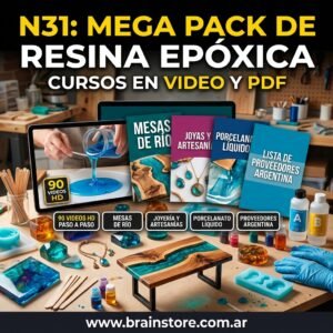 Mega pack de resina epóxica: Cursos en video y PDF