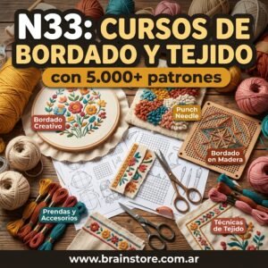 Cursos de bordado y tejido con 5.000+ patrones