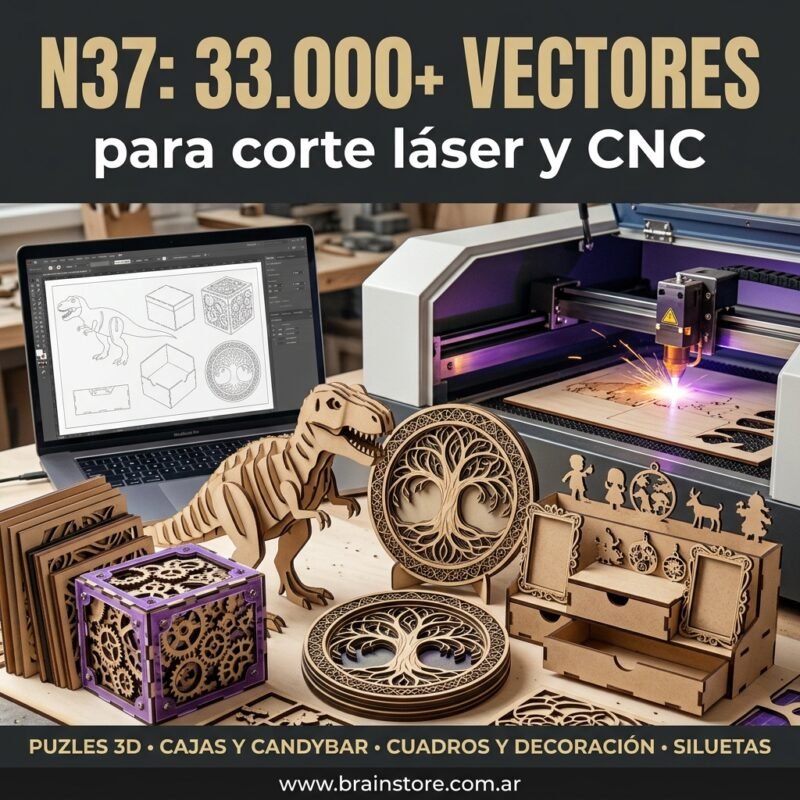 N37: 33.000+ Vectores para corte láser y CNC