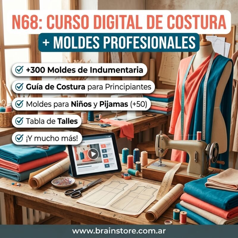 N68: Curso digital de costura + Moldes profesionales